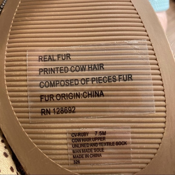 NWT Chelsea & Violet 7.5 ruby calfhair leopard flats - Picture 12 of 14